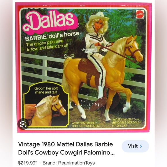 Vintage 1980 Barbie doll’s horse Dallas Golden Palomino #3312 - Picture 15 of 17